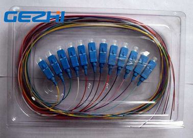 SC / UPC SC / PC Multi Core Fiber Optic Pigtail cables 12 Core 0.9mm Customised Length